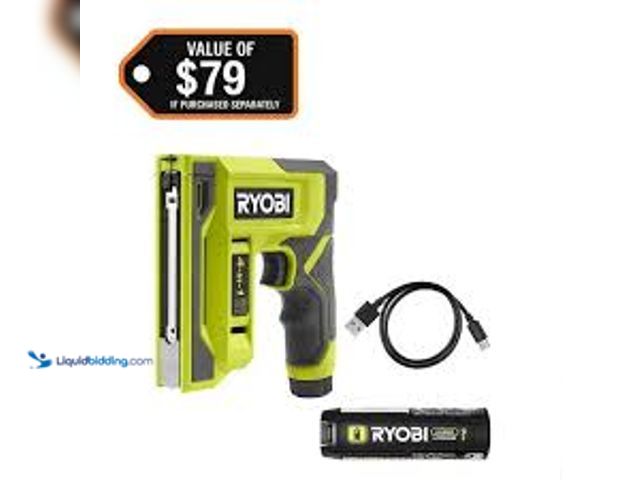 Lot 49-5458944 - RYOBI USB Lithium Cordless Craft 4-in-1 Stapler/Nailer Kit with 3.0 Ah Battery and Charging Cable, M...