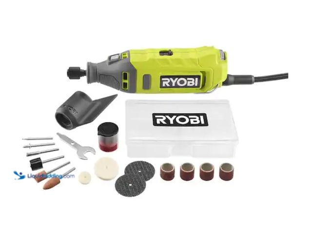Lot 49-1570213 - RYOBI 1.2 Amp Corded Rotary Tool, Model # RRT100, Slightly used, Works.   Ref#SB0120