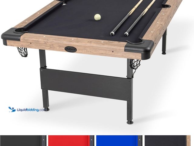 Lot 49-3534449 - GoSports 6, 7, or 8 ft Billiards Tables - No Assembly, Choose Your Color - Portable Pool Table Inclu...