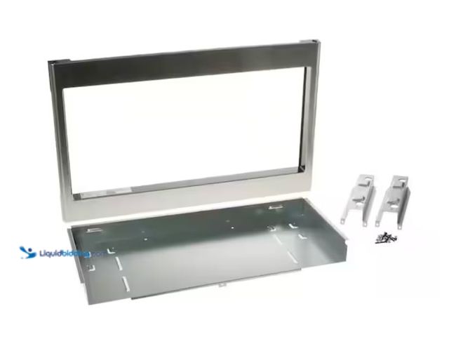 Lot 49-3614820 - GE 27 in. Built-In Microwave Trim Kit in Stainless Steel, Model # JX827SFSS, Unused, Has attachments...
