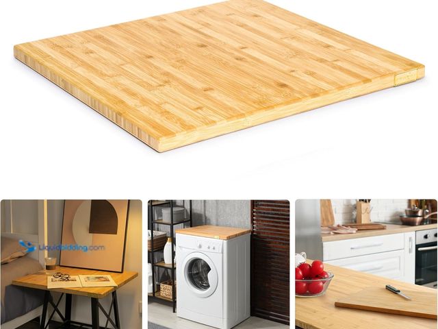 Lot 49-5545217 - 24"x25" Butcher Block Countertop, DIY Bamboo Countertop, 1.2'' Thick Waterproof Table Top, Used as C...