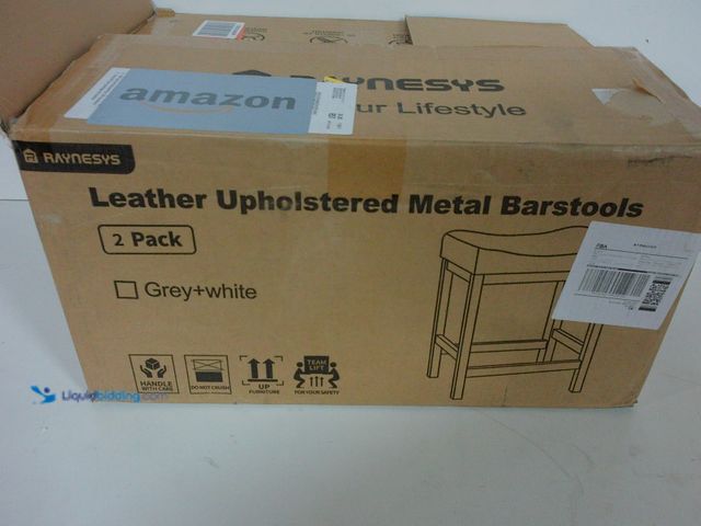 Lot 49-3472694 - Counter Height Bar Stools Set of 2, 24 Inch Barstools for Kitchen Island Counter, Bonded Leather Kit...