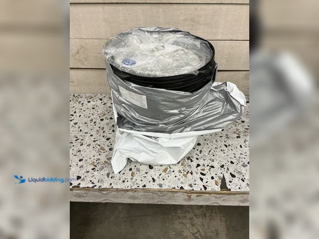 Lot 49-5556893 - 5 Black Thin Plastic Planter Pot. 6.8 Gal. Comes with 5 clear plastic drip trays. Unused