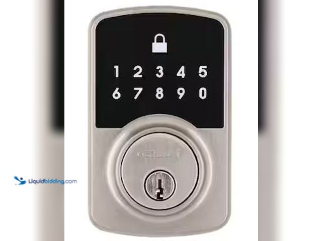 Lot 49-5460465 - Defiant
Square Compact Satin Nickel Electronic Single Cylinder Deadbolt Wi-Fi Enabled Powered by Hu...