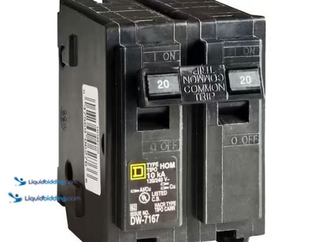 Lot 49-3611998 - Lot of (5) Square D Homeline 20-Amp 2-Pole Circuit Breaker Model #HOM220CP, New.   Ref#LB RELIST