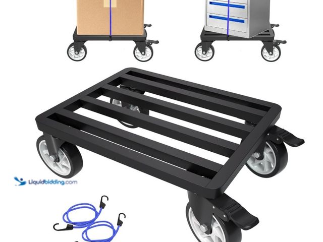 Lot 49-3431890 - Heavy-Duty Stainless Steel Furniture Dolly 18'' x 14'' Inch, 2000LBS Capacity Moving Dolly with 5" S...