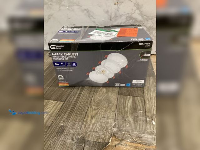 Lot 49-5415435 - Commercial Electric Premium Series 4 in. LED, 2-Level Lumen Select, Ultraslim Canless Recessed Light...