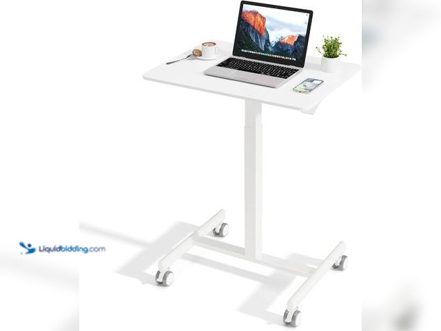 Lot 49-5544219 - Adjustable Height Standing Desk on Wheels, Portable Rolling Desk and Laptop Stand, Walking Pad Desk ...