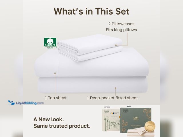 Lot 49-5572346 - KING - California Design Den Luxury 600 Thread Count King Size Sheets Set, White. Model: 84030712713...