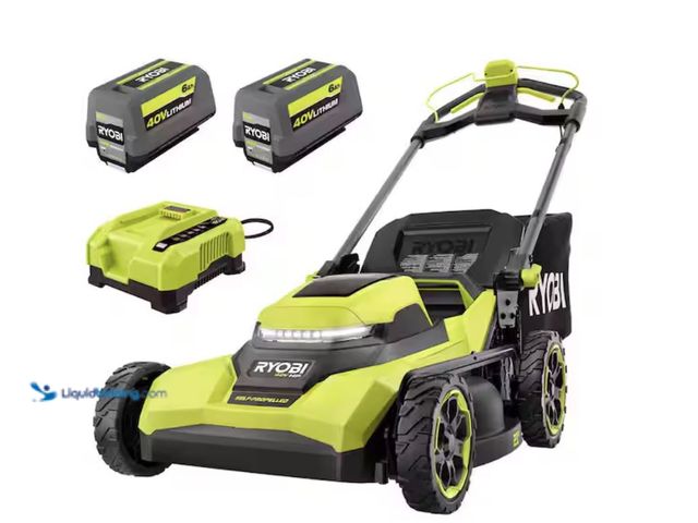 Lot 49-2020819 - RYOBI 40V HP Brushless 21 in. Cordless Battery Walk Behind Self-Propelled Lawn Mower with (2) 6.0 Ah...