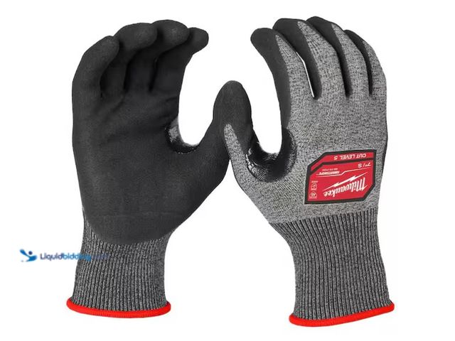 Lot 49-1575412 - Lot of (4) Milwaukee Medium High Dexterity Cut 5 Resistant Nitrile Dipped Outdoor and Work Gloves, M...