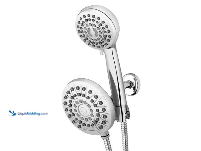 Lot 49-5405809 - Waterpik
8-Spray Patterns with 1.8 GPM 6.25 in. Wall Mount Dual Shower Head and Handheld Shower Hea...