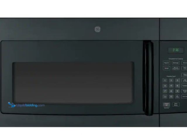 Lot 49-1516659 - GE 1.6 cu. ft. Over-the-Range Microwave in Black, Model # JVM3160DFBB, unused, unable to test.  Ref#...