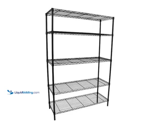 Lot 49-1566861 - HDX 5-Tier Steel Wire Shelving Unit in Black (36 in. W x 72 in. H x 16 in. D), Model # 21656PS-1, Un...