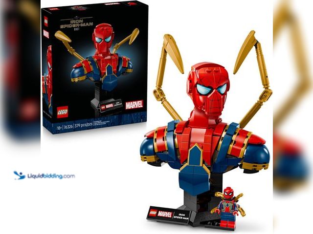 Lot 49-3538917 - LEGO Marvel Iron Spider-Man Bust Collectible - Building Kit for Adults, Ages 18+ - Includes Iron Spi...