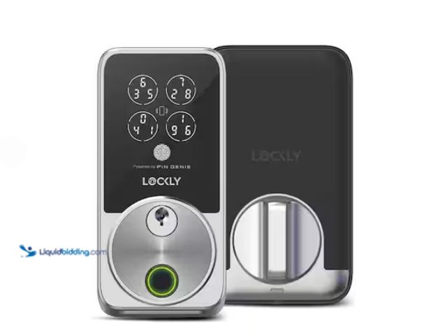 Lot 49-1578207 - Lockly Secure Pro Zeno Series Satin Nickel Deadbolt Wi-Fi Smart Lock, Apple Home Key, Fingerprint, K...