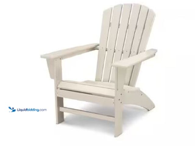 Lot 49-1625247 - POLYWOOD Grant Park Traditional Curveback Sand Plastic Outdoor Patio Adirondack Chair (Set of 1), Mo...