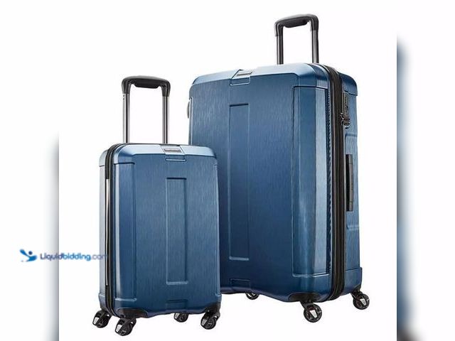 Lot 49-5538855 - Samsonite Carbon Elite Suitcase Set. 2 Pcs. Used with scuffs and scratches. Dirty.