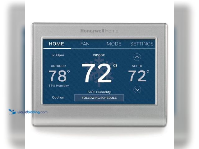 Lot 49-1517285 - Honeywell Home Wi-Fi Smart Color 7-Day Programmable Smart Thermostat with Color-Changing Touchscreen...