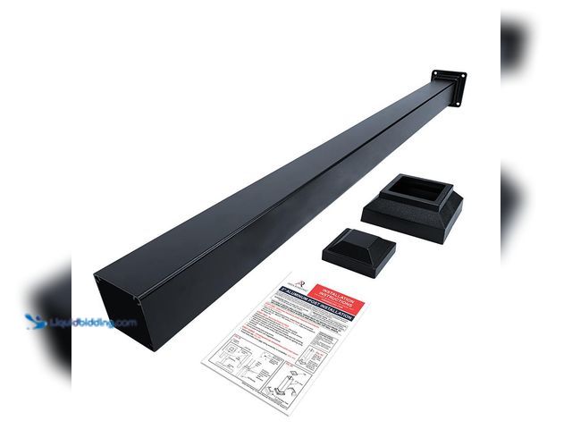 Lot 49-5437340 - Aria Railing 3 in. x 3 in. x 42 in. Black Powder Coated Aluminum Deck Post Kit. [Model # A42PBKB] Un...