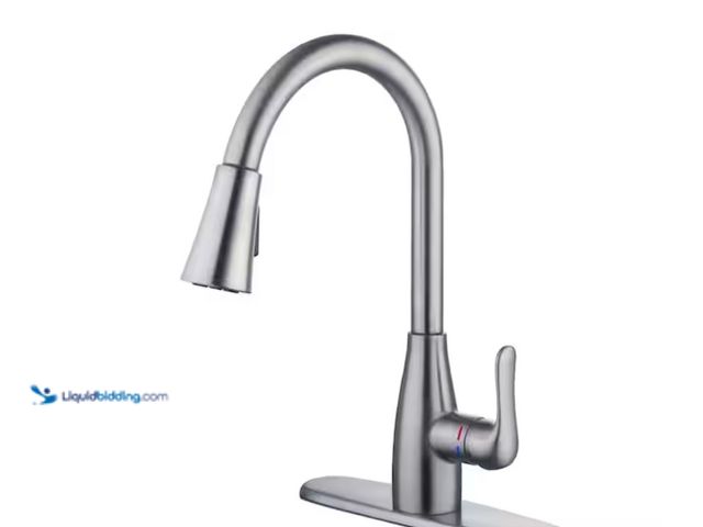 Lot 49-2020926 - Glacier Bay McKenna Single-Handle Pull Down Sprayer Kitchen Faucet in Stainless Steel with TurboSpra...