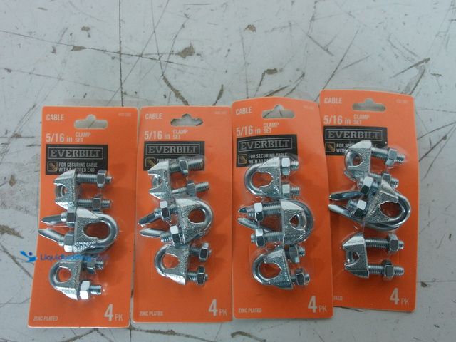 Lot 49-3616714 - (4-Pack) Everbilt 5/16 in. Clamp Set - Unused SKU # 635592  Ref#BIN0716