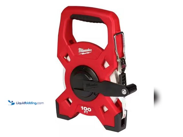 Lot 49-2005872 - Milwaukee Open Reel 100 ft. SAE Tape Measure, Model # 48-22-5201, Used, Has attachments, Scuffs & sc...