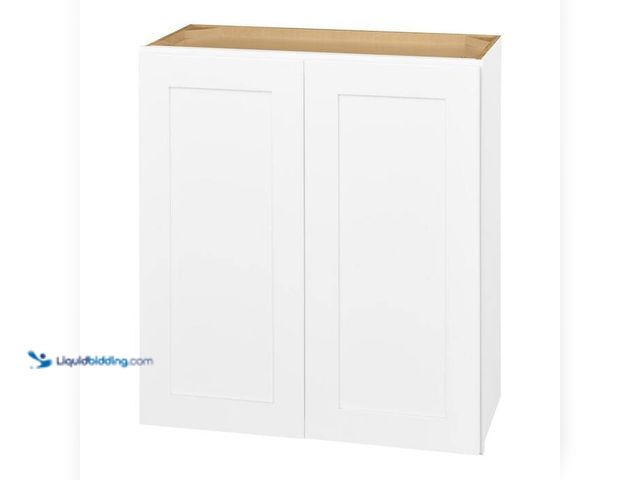 Lot 49-2024545 - Hampton Bay Avondale 27 in. W x 12 in. D x 42 in. H Ready to Assemble Plywood Shaker Wall Kitchen Ca...