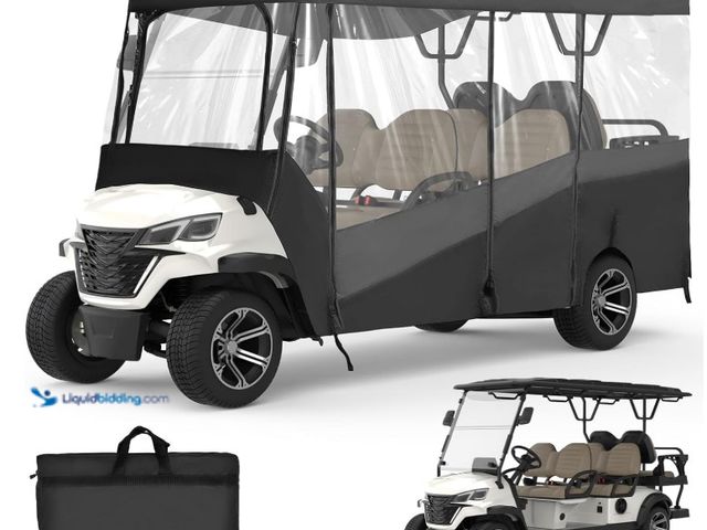 Lot 49-1575715 - KEMIMOTO Golf Cart Enclosure, 6 Passenger Golf Cart Rain Cover, 600D Waterproof Driving Enclosure wi...