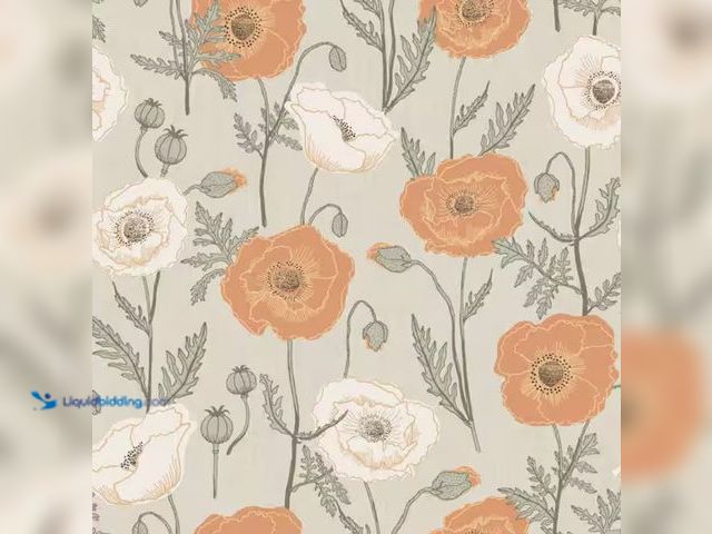 Lot 49-2003585 - Approx. (60) sq. ft. of NuWallpaper Poppy Field Brown Matte Vinyl Peel and Stick Wallpaper (Covers 3...