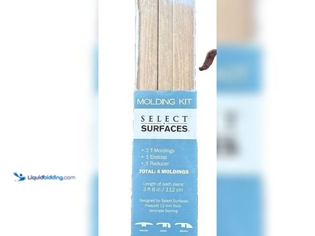 Lot 49-3563505 - QTY 3 - Select Surfaces Molding Kit 3'8" L. Kit includes: 2 T-Moldings, 1 End Cap, 1 Reducer.  4 Mol...