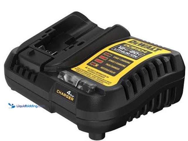 Lot 49-5543931 - DEWALT 12V MAX/20V MAX Lithium Ion Battery Charger, 4 Amp, model #DCB1104. unusaed, charger only, te...