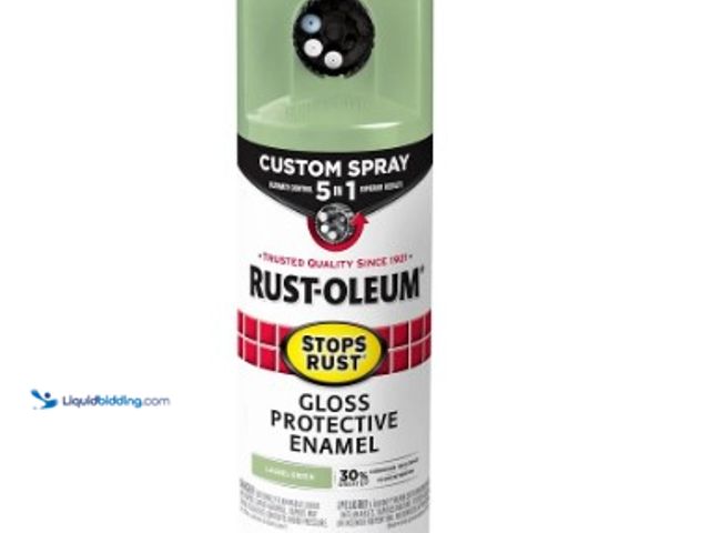 Lot 49-1628134 - Lot of (6) Rust-Oleum Stops Rust Custom Spray 5-in-1 Spray Paint, Gloss Laurel Green, 12 Oz. Model: ...