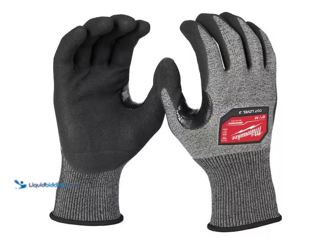 Lot 49-1575413 - Lot of (4) Milwaukee Medium High Dexterity Cut 3 Resistant Nitrile Dipped Outdoor and Work Gloves, M...