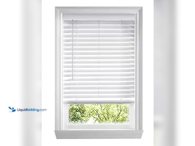 Lot 49-3637837 - 70"x48" Home Decorators Collection White Cordless Faux Wood Window Blinds with 2" Slats - 70.5 in. W...