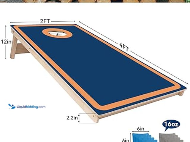Lot 49-5483330 - Cornhole Board Set - No Bounce,Regulation Size 4x2 ft,Made of 1/2" Pine Plywood,UV Printing Includes...
