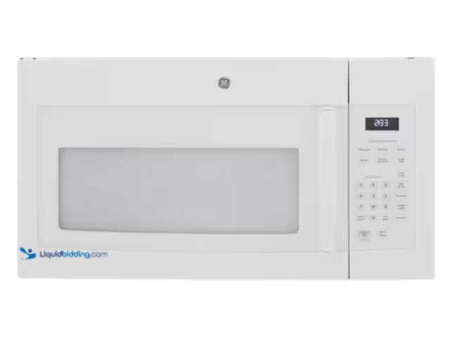 Lot 49-2000129 - GE 1.6 cu. ft. Over-the-Range Microwave in White, Model # JVM3160DFWW, Unused, Has attachments, Powe...