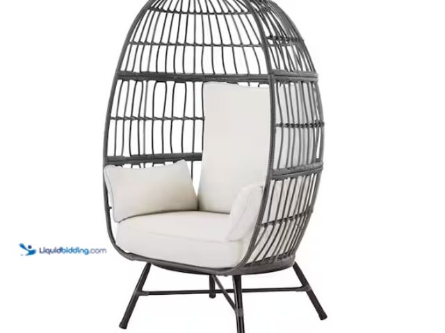 Lot 49-5574076 - Hampton Bay
Breezy Bay Gray Wicker Outdoor Egg Chair with CushionGuard Almond Cushions. Store SKU #...