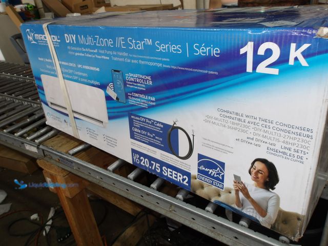 Lot 49-1513103 - MrCool 12000 BTU/H DIY Mini Split Air Handler, Wall Mount, 15A, 208V-230V, Model# DIY-12-HP-WMAH-230...