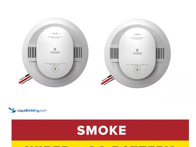 Lot 49-1631801 - Lot of (2) Kidde Hardwired Smoke Detector with AA Battery Backup, Wireless Interconnect, Voice Alert...