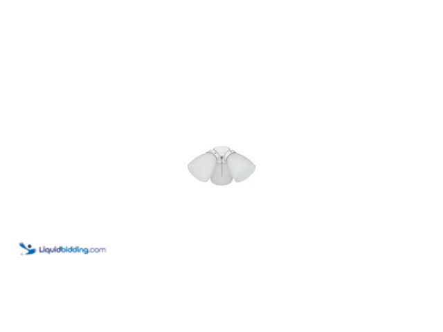 Lot 49-5412973 - 3-Light White Ceiling Fan Shades LED Light Kit, unused