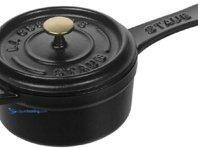 Lot 49-3529151 - staub Sauce Pan 40509-537 Small Sauce Pan, Black, 3.9 inches (10 cm), Small One-Handed, Cast Iron Po...