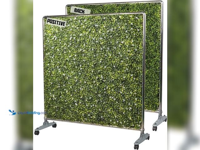 Lot 49-5554386 - TANG Room Divider 40" Hx60 W Mobile Faux Hedge Wall Room Partition, Greenery Boxwood Panels Fence Pr...