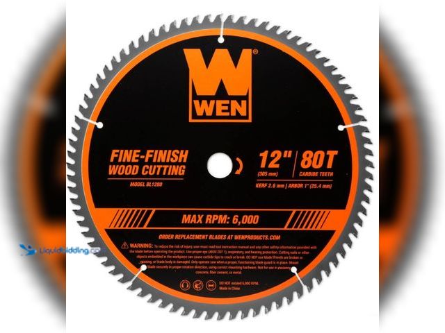 Lot 49-2004575 - WEN 12-Inch 80-Tooth Fine-Finish Professional Woodworking Saw Blade for Miter Saws and Table Saws, M...