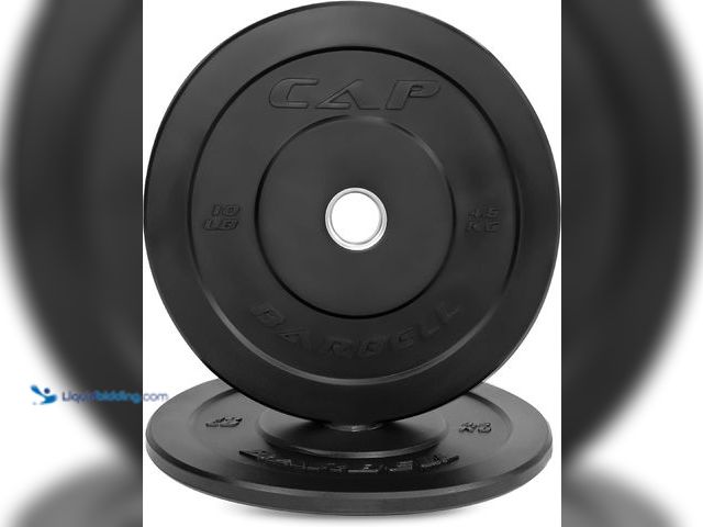 Lot 49-5408136 - CAP Barbell Rubber Olympic Bumper Plate. [ASIN: B0CHKYCHZ8] Unused
