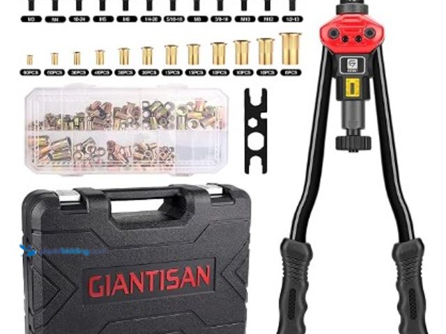 Lot 49-2025639 - GIANTISAN 16" Rivet Nut Tool Kit with 12 Mandrels and 316Pcs Rivet Nuts, Model # GT607Pro-HK, Slight...