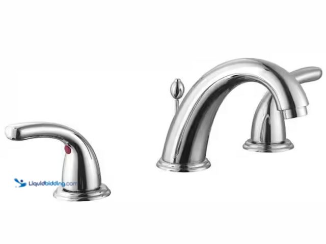 Lot 49-2006495 - Glacier Bay Builders 8 in. Widespread Double-Handle High-Arc Bathroom Faucet in Polished Chrome, Mod...