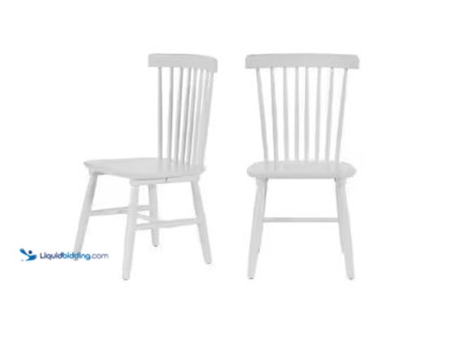 Lot 49-3612779 - Style Well White Wood Windsor Dining Chair (Set of 2), Model # C-08-2, New. (NOTE: Factory packed, O...