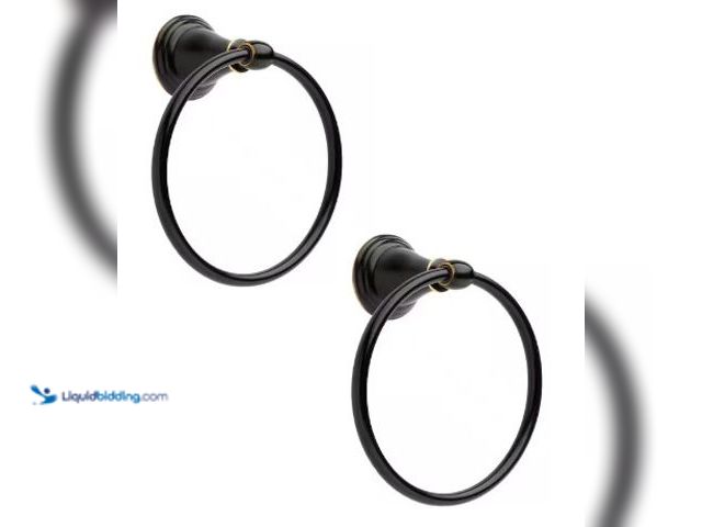 Lot 49-3615834 - Lot of (2) Delta Windemere Towel Ring in Oil Rubbed Bronze, Model # 70046-OB, Unused.   Ref#PA0717