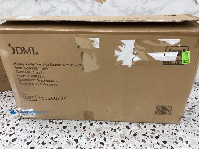 Lot 49-3528117 - Heavy Duty Transfer Bench With Cut Out Seat. Item is unused.